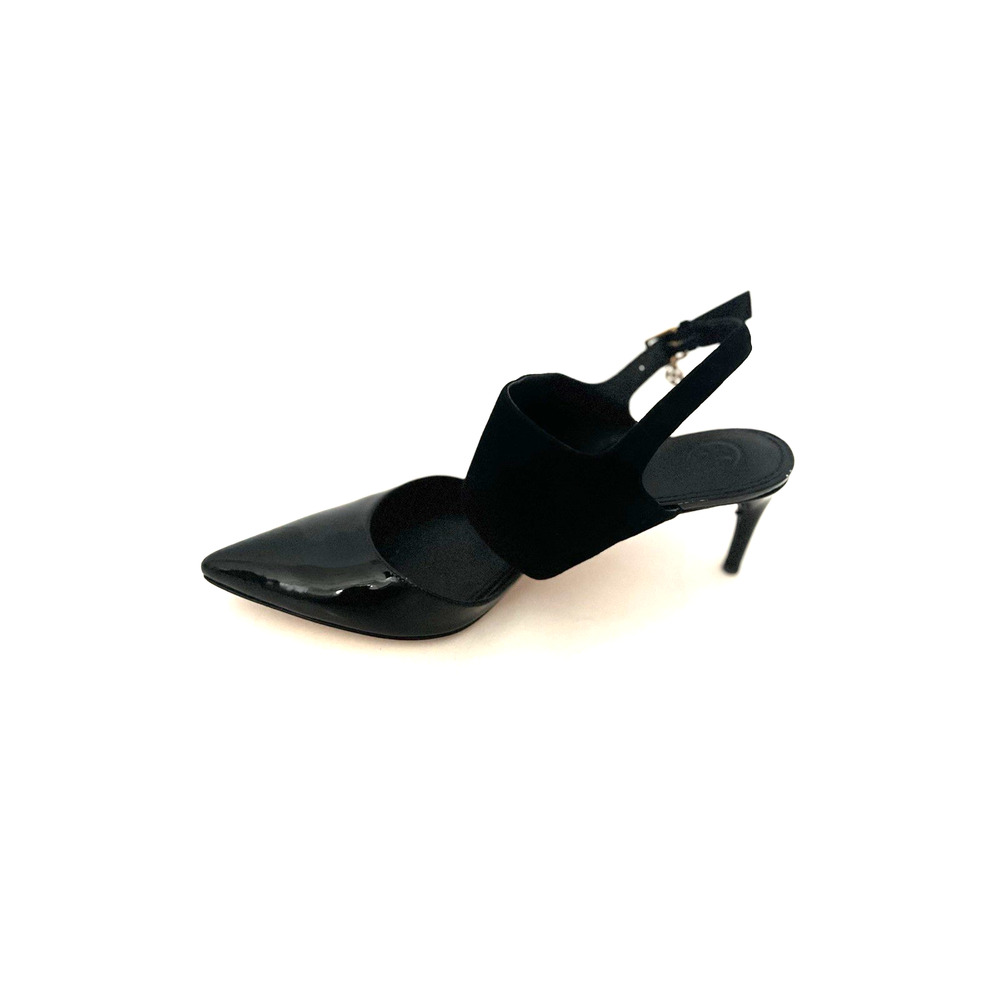TORY BURCH ASHTON BLACK SUEDE/PATENT LEATHER PUMPS, SZ 9M, EXCELLENT CONDITION - Picture 13 of 14